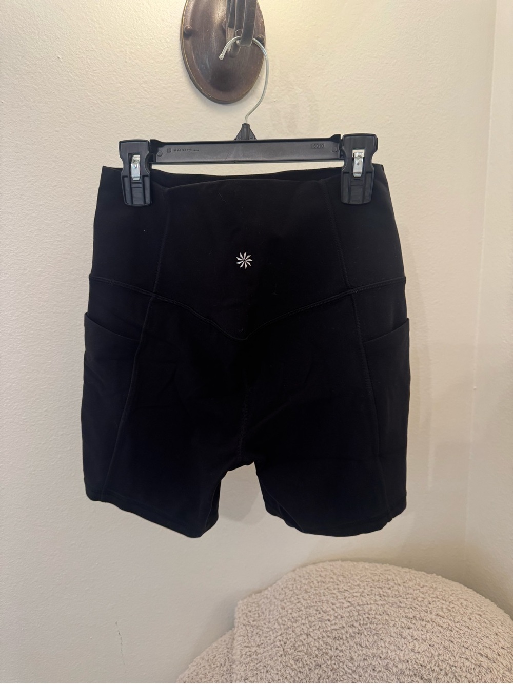 Athleta Black High-Waist Pocket Bike Shorts - Picture 2 of 2